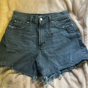 High waisted black jean shorts size 31